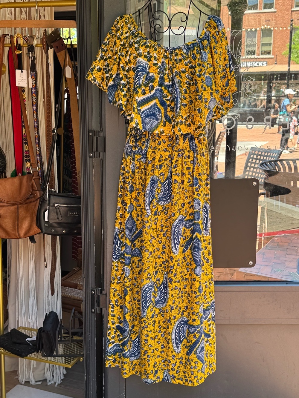 Ankara African Wax Print Off The Shoulder 2 piece crop top & maxi skirt  Kitenge